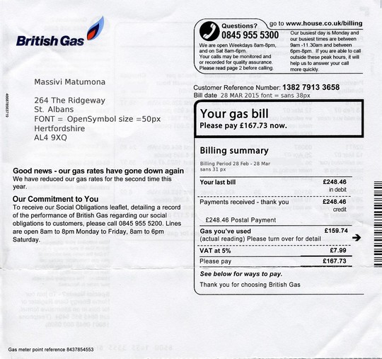 Random Darknet Shopper - British Gas Bill