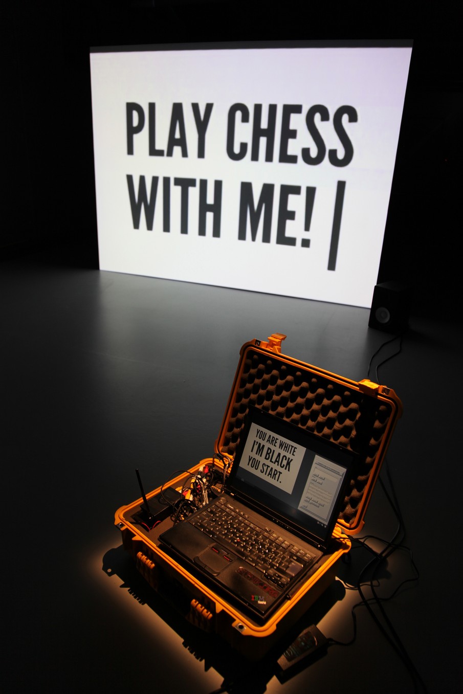 !Mediengruppe Bitnik - Installation View of Surveillance Chess at La Gaité Lyrique Paris, 2012